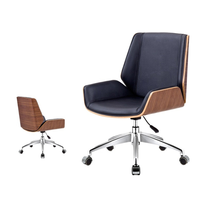 Skandi Mid-Back Bentwood Swivel Office Chair
